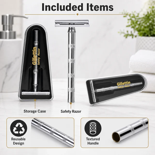 Double Edge Safety Razor – Reusable Stainless Steel for Gentle Shaves
