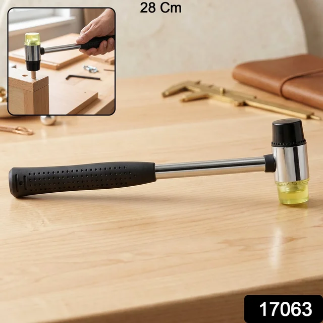 Double Head Rubber Mallet – Non-slip grip & durable steel handle