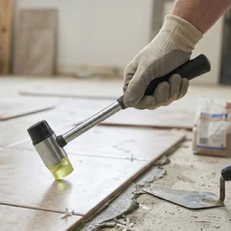 Double Head Rubber Mallet – Non-slip grip & durable steel handle