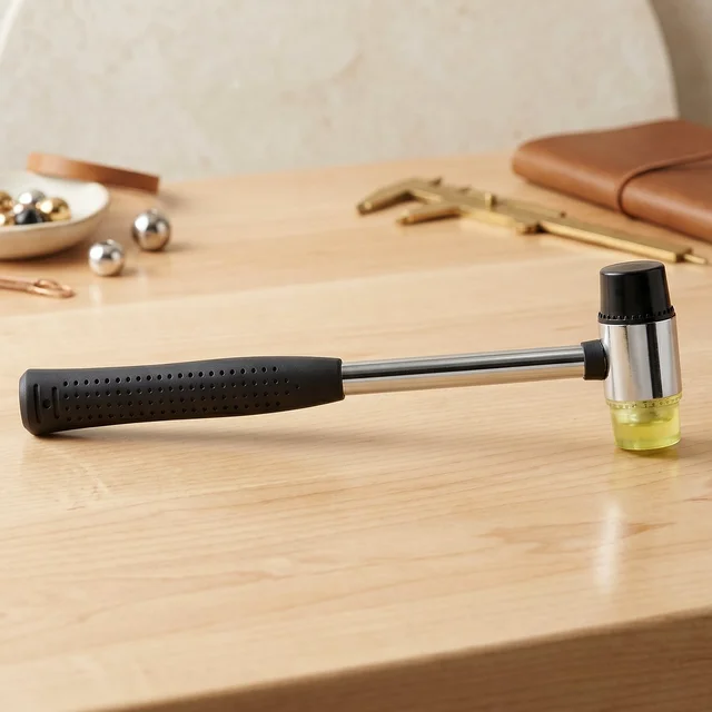 Double Head Rubber Mallet – Non-slip grip & durable steel handle