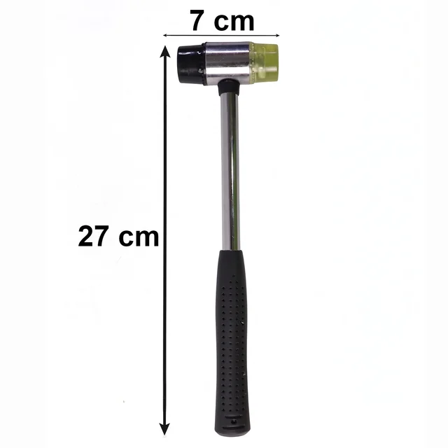 Double Head Rubber Mallet – Non-slip grip & durable steel handle