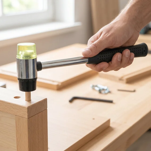 Double Head Rubber Mallet – Non-slip grip & durable steel handle
