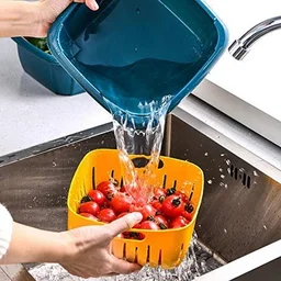 Double Layer Food Drainer – Collapsible Washing Basket | Vastate