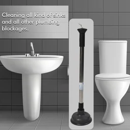 Drain Unblocker Pump – Heavy Duty Rubber Plunger | Velvet Wipe