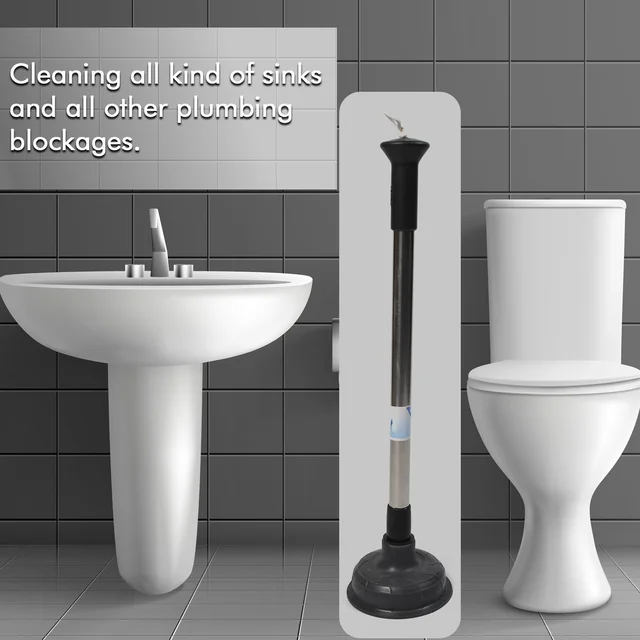 Drain Unblocker Pump – Heavy Duty Rubber Plunger | Velvet Wipe
