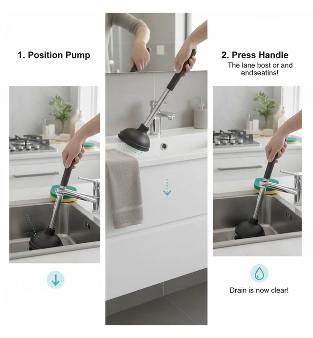 Drain Unblocker Pump – Heavy Duty Rubber Plunger | Velvet Wipe