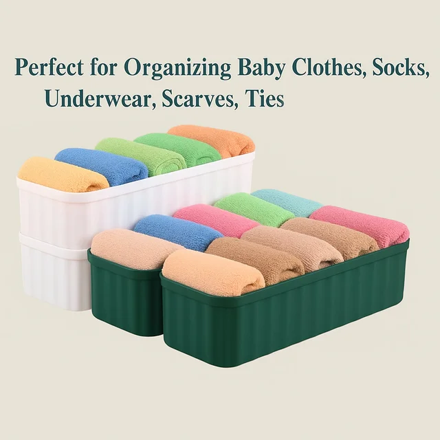 Drawer Organizer for Socks – 5-Compartment Storage (4-Pack) | Organivo