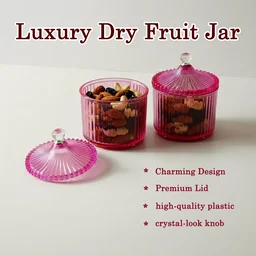 Dry Fruit Storage Jars – Luxury Transparent Plastic Set of 2
