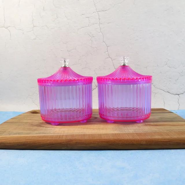 Dry Fruit Storage Jars – Luxury Transparent Plastic Set of 2