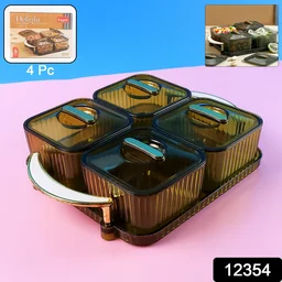 Dryfruit Storage Box – Luxury 4-Piece Airtight Set with Tray