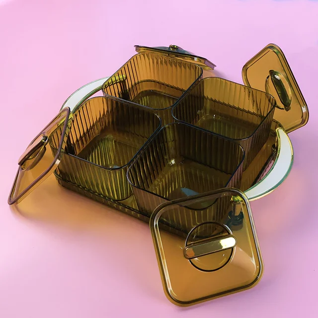 Dryfruit Storage Box – Luxury 4-Piece Airtight Set with Tray