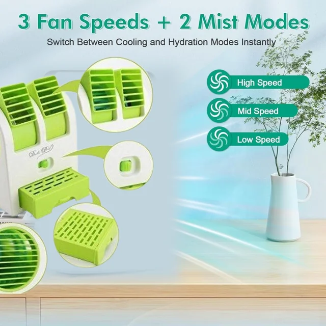 Dual Bladeless Mini Air Conditioner – USB & Fragrance</title_html>
