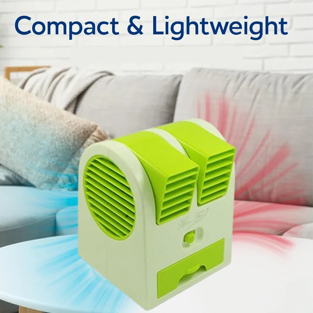 Dual Bladeless Mini Air Conditioner – USB & Fragrance</title_html>