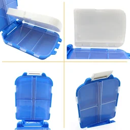 Dual-Sided Pill Organizer Box – Portable 8-Compartment Medicine Case