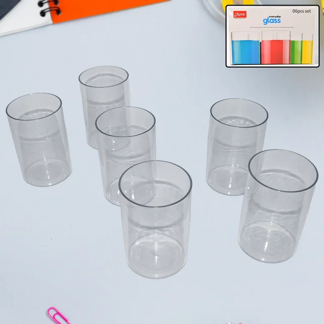 Durable Plastic Glass Set – 6 Lightweight, Unbreakable Tumblers