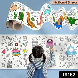 Educational Coloring Roll – Giant Ocean-Themed Art Paper for Kids