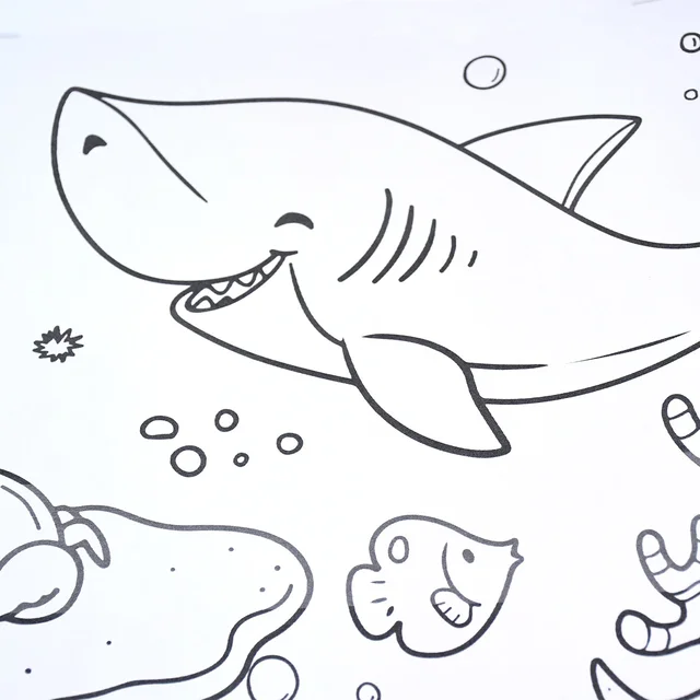 Educational Coloring Roll – Giant Ocean-Themed Art Paper for Kids
