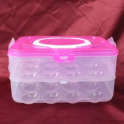 Egg Storage Box – Double Layer 24-Grid with Handle | Organivo