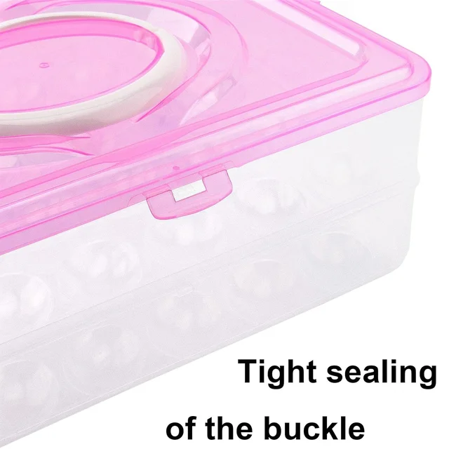 Egg Storage Box – Double Layer 24-Grid with Handle | Organivo