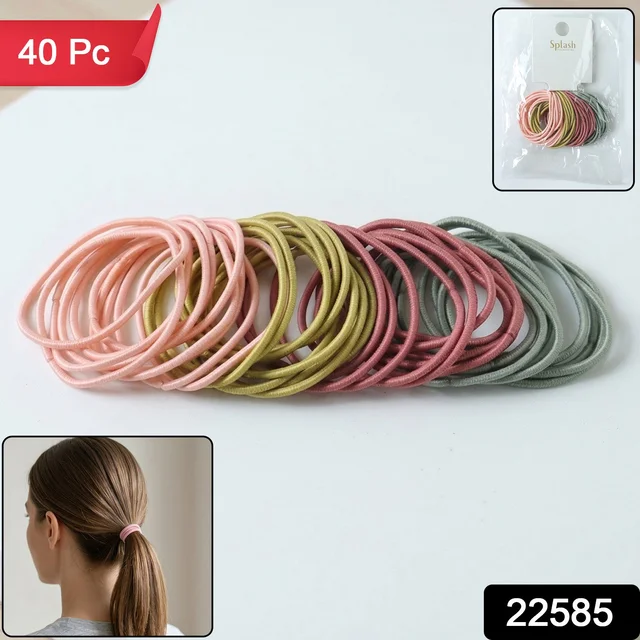 Elastic Hair Bands – Soft & Strong Grip for All Hair Types (40 Pc)