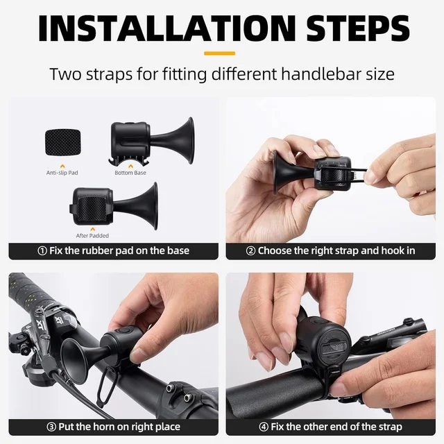 Electric Bicycle Horn – 120dB Waterproof & Long Battery | Safora