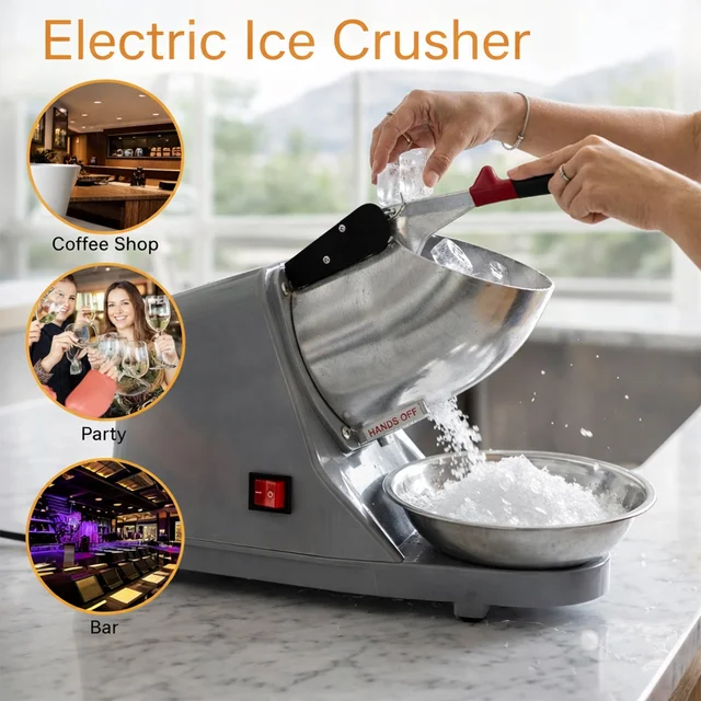 Electric Ice Crusher – Effortless & Fast for Home/Commercial Use