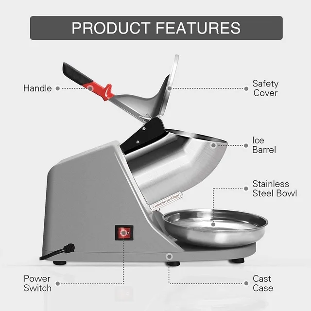 Electric Ice Crusher – Effortless & Fast for Home/Commercial Use