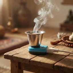 Electric Kapoor Dani – QuickBurn Steel Incense Burner | Styleva