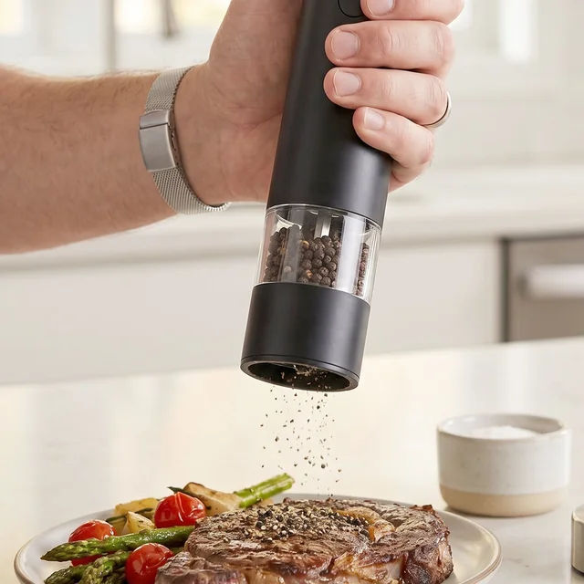 Electric Pepper Grinder – USB Rechargeable & One Touch Operation
