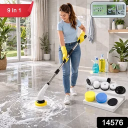 Electric Spin Scrubber – Cordless 9-in-1 Cleaner with Telescopic Handle