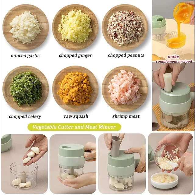 Electric Vegetable Cutter – 4-in-1 Handheld Slicer | Indo Glow