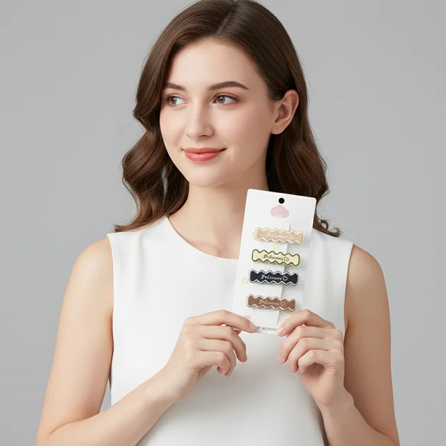 Elegant Design Hair Clips – Stylish 4-Pc Snap Set for Women