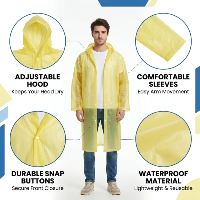 EVA Rain Coat – Lightweight Hooded Design for Monsoon