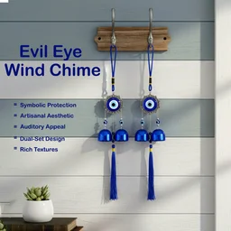 Evil Eye Hanging Wind Chime Set – Protective Home Decor Charm