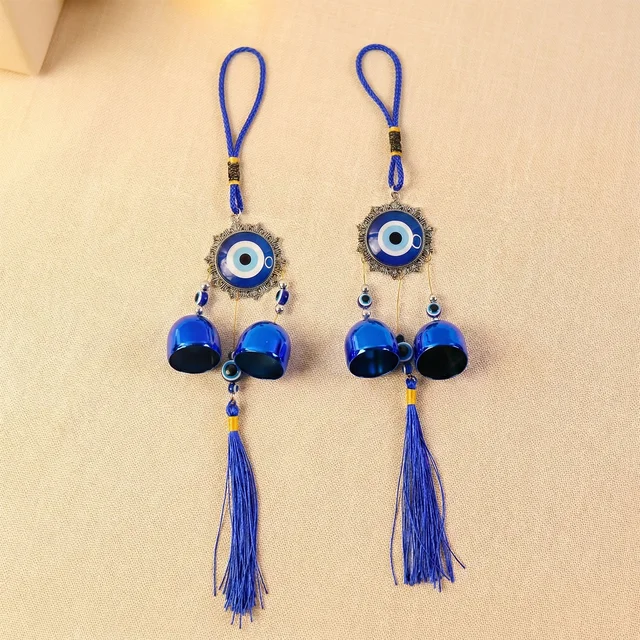 Evil Eye Hanging Wind Chime Set – Protective Home Decor Charm