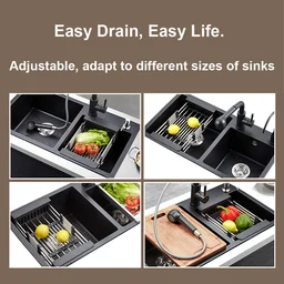 Expandable Dish Drainer – Stainless Steel Over Sink Rack | CookAura