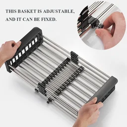 Expandable Dish Drainer – Stainless Steel Over Sink Rack | CookAura