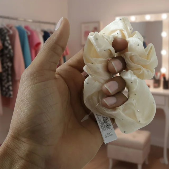 Fabric Hair Scrunchie with Bow Tie – Soft, Stylish Hair Accessory