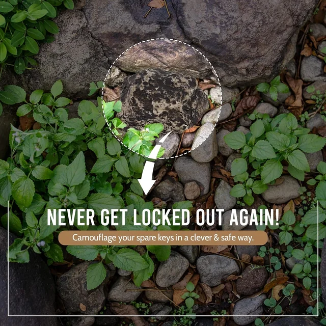 Fake Rock Key Hider – Discreet Outdoor Key Storage | Safelix