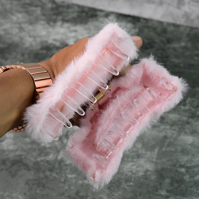 Faux Fur Hair Claw Clips – Soft, Big & Fluffy 12 Pc Set
