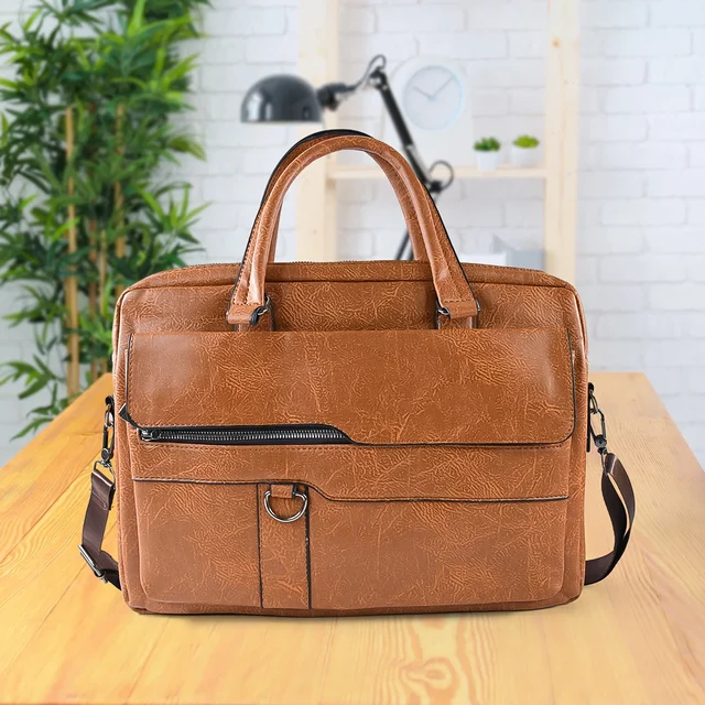 Faux Leather Laptop Messenger Bag – Durable & Stylish Briefcase