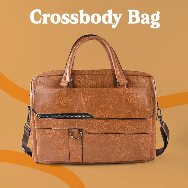 Faux Leather Laptop Messenger Bag – Durable & Stylish Briefcase