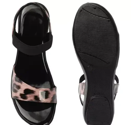 RM GLMAWALK women animal print synthetic patent leather comfortable and stylish wedges heels coushioned memory foam insole synthetic girls heel sandal | Women's Outdoor Sandals: Casual Sandals with Supportive Cushioned Sole for Everyday Use and Wedge Heels Mo - IND-4