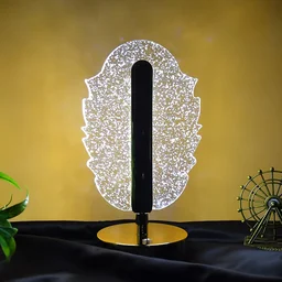 Feather Shape Crystal Table Lamp – Elegant USB Charging LED Light