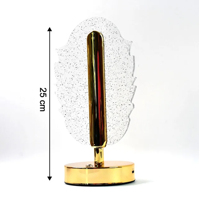 Feather Shape Crystal Table Lamp – Elegant USB Charging LED Light