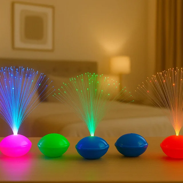 Fiber Optic LED Night Lamps Set – 12-Piece Color Changing Decor