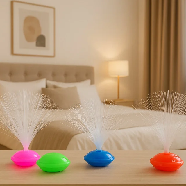 Fiber Optic LED Night Lamps Set – 12-Piece Color Changing Decor