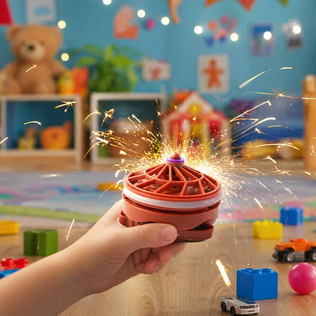 Fireworks Spark Effect Spinning Battle Top – High-Speed Fun for Kids