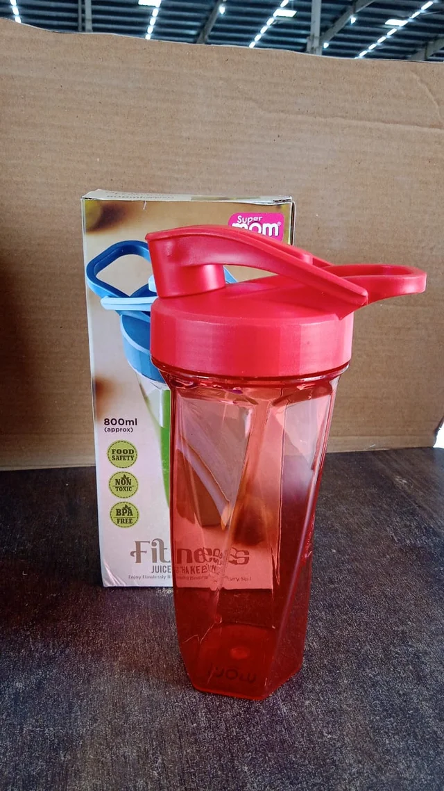 Fitness Shaker Bottle – Manual Stirring with Hand Crank, 800 ML