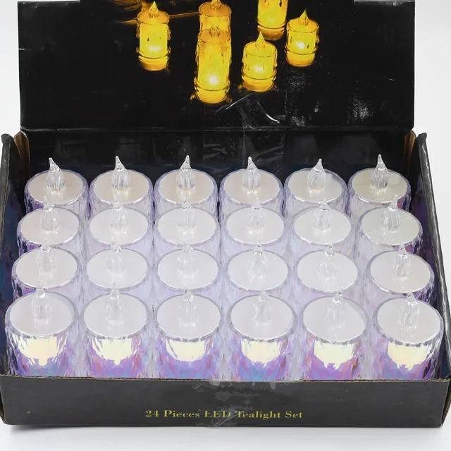 Flameless LED Tea Light Candles – 24 Pc Diwali Decor | Indo Glow